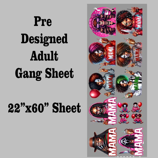 Melanin Mama Halloween DTF Gang Sheet