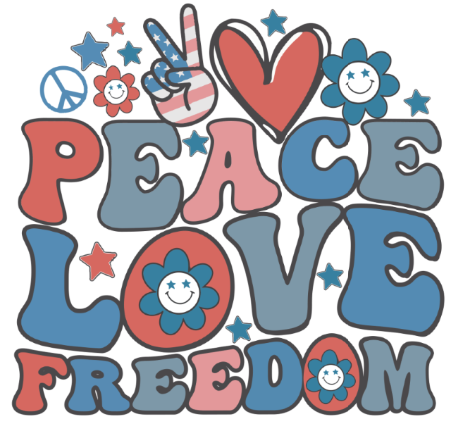 Peace Love Freedom | DTF Transfer