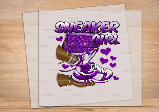 Purple Sneaker Girl AND Purse | DTF Transfer