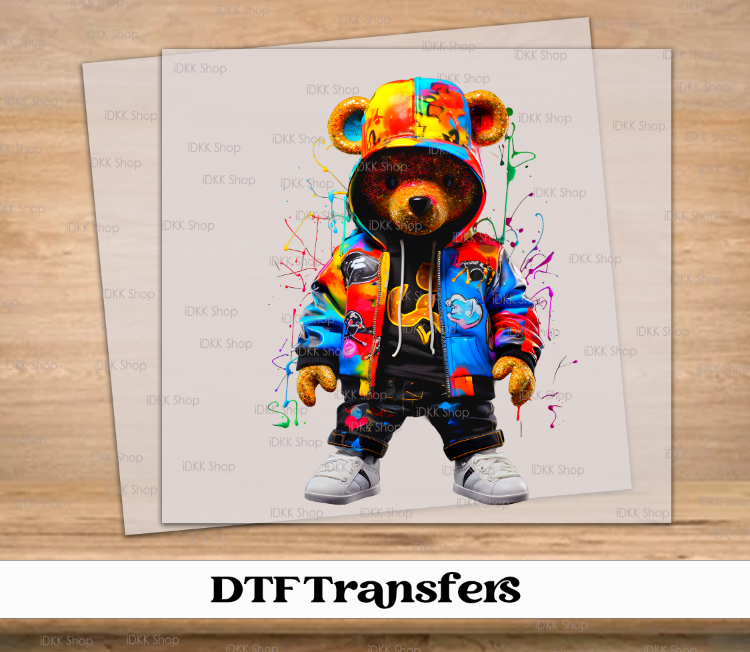 MultiColor Teddy Bear | DTF Transfer