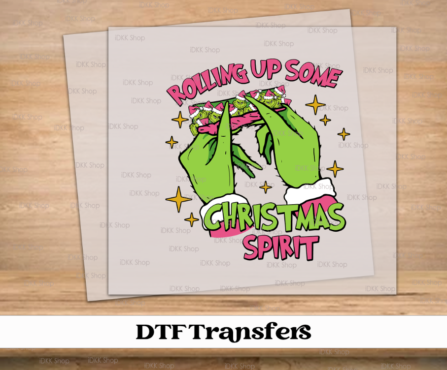 Rolling Up Some Christmas Spirit DTF Transfer