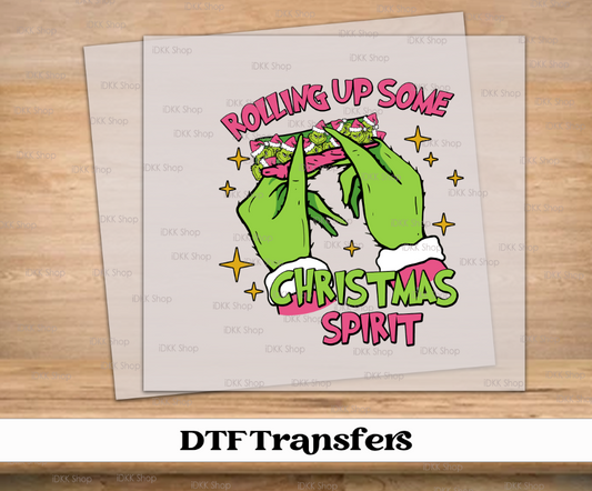 Rolling Up Some Christmas Spirit DTF Transfer