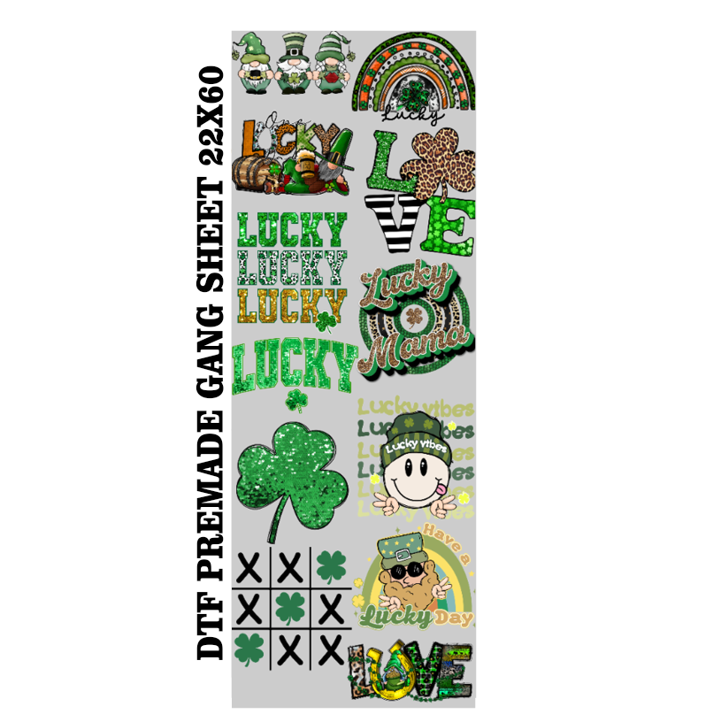 Premade St Patricks DTF Gang Sheet Transfers