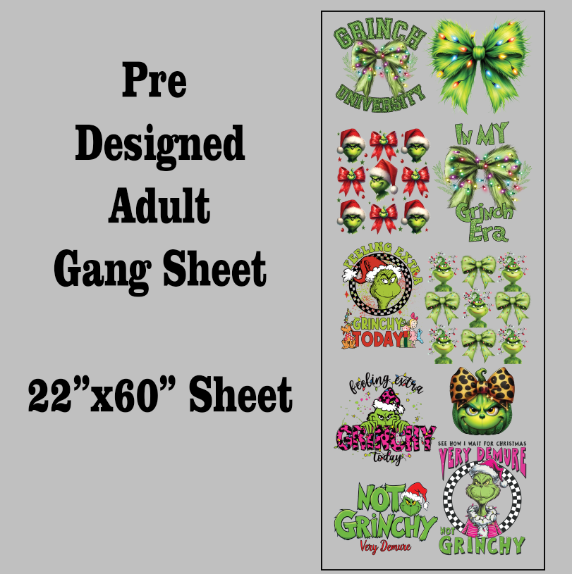 Grinch Christmas DTF Gang Sheet