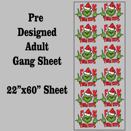 F Them Kids Christmas DTF Gang Sheet