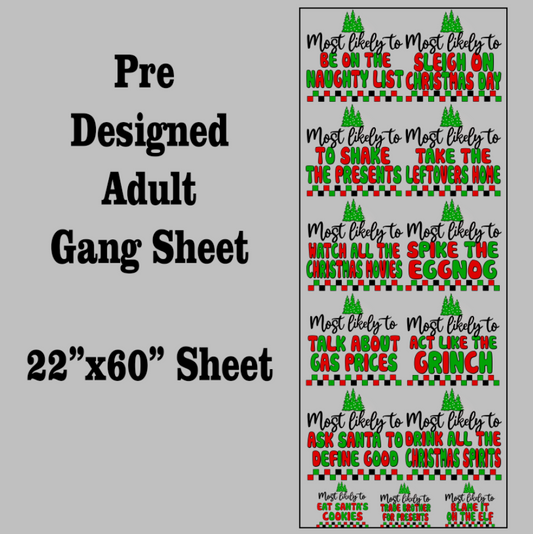 Most Likely Christmas DTF Gang Sheet