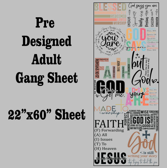 Christian Faith Base DTF Gang Sheet