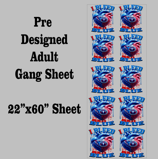 22x 60 Bleed Sports Gang Sheet Transfer (Available in all Teams)