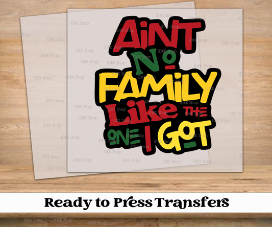 Aint No Family Color DTF Transfer