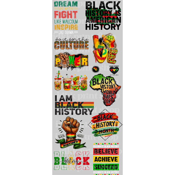 Premade Black History DTF Gang Sheet Transfers