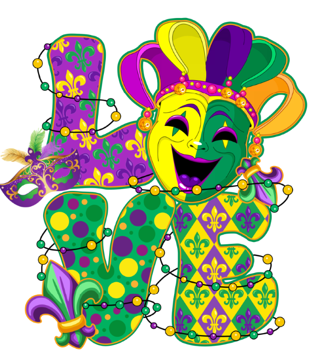 Love Mardi Gras  | DTF/Sublimation Transfer