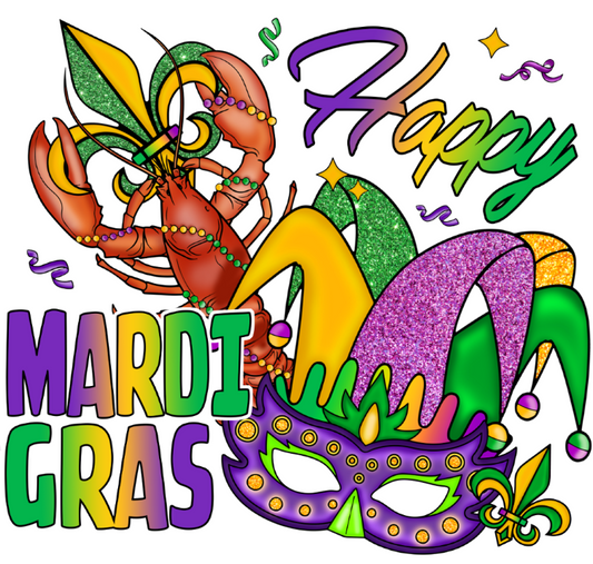 Happy Mardi Gras  | DTF/Sublimation Transfer