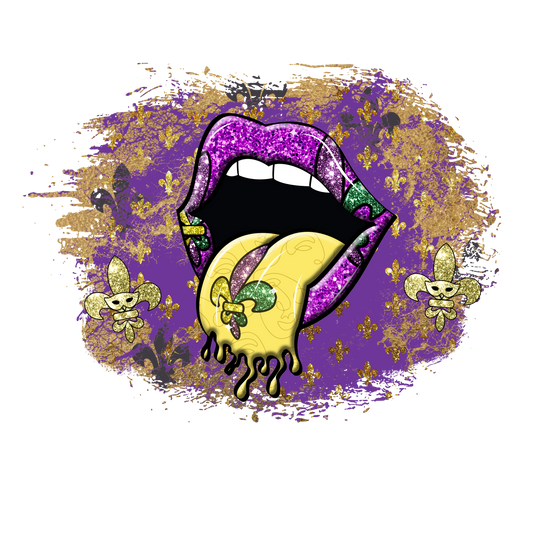 Mardi Gras Lips | DTF/Sublimation Transfer