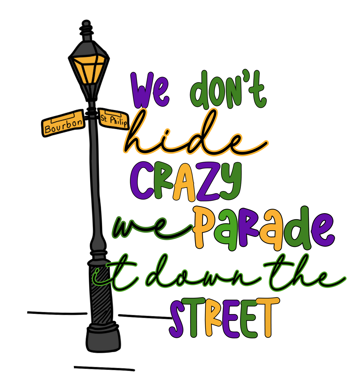 Mardi Gras Yall Dont Hide Crazy| DTF/Sublimation Transfer