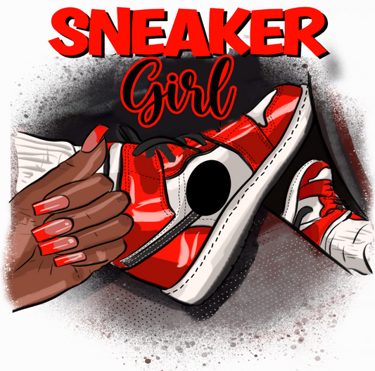 Red Sneaker Girl | DTF Transfer