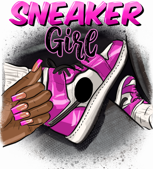 Pink Sneaker Girl | DTF Transfer