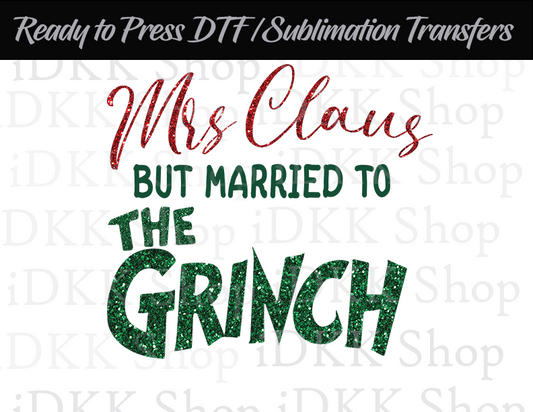 Sublimation or DTF Transfer, Mrs Claus Christmas Ready to Press Transfers